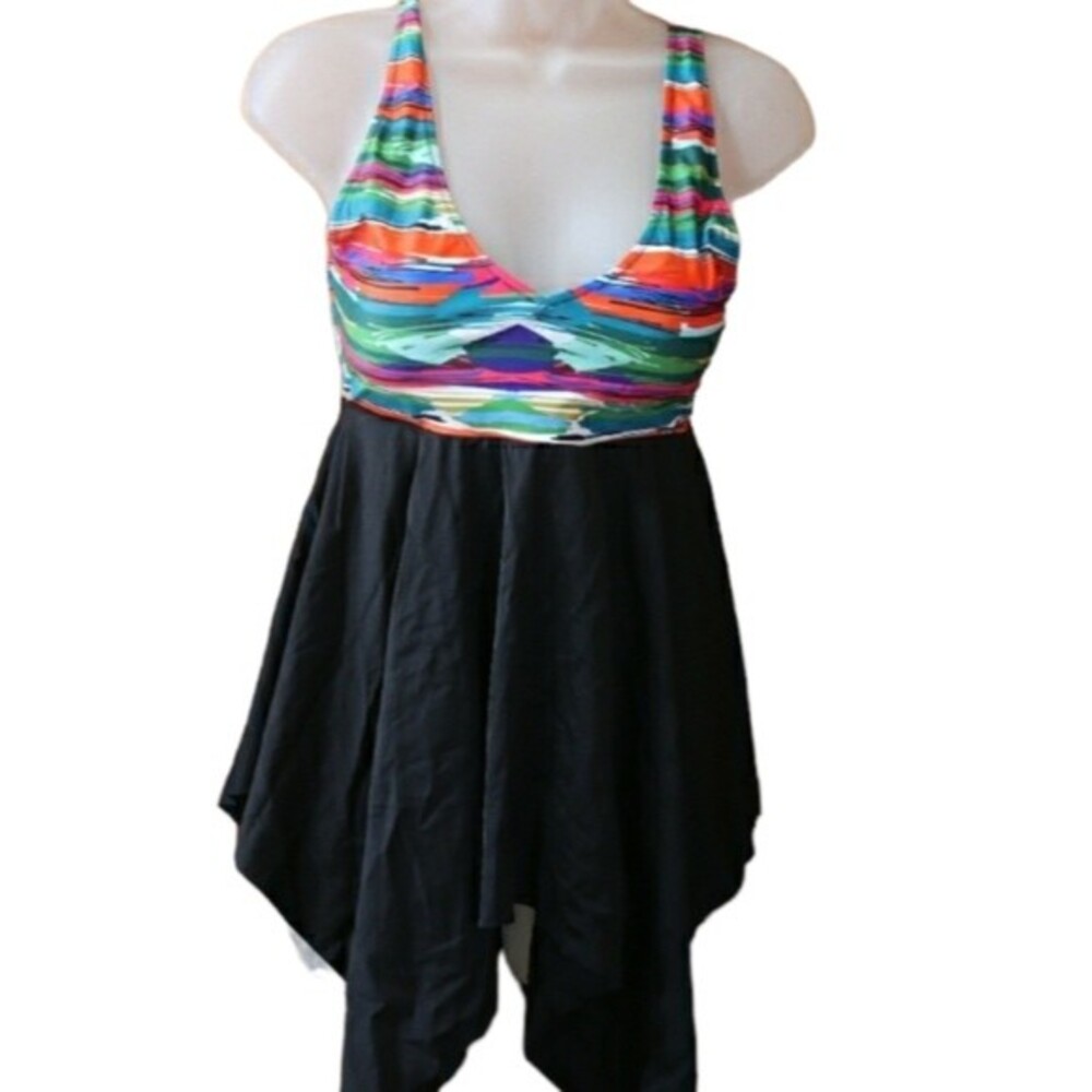 Unbranded Swimsuit Tank Top Acymmetric Flowy Swim Top Small